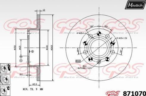 Maxtech 871070.6880 - Bremžu diski ps1.lv