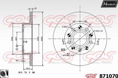 Maxtech 871070.0060 - Bremžu diski ps1.lv