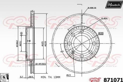 Maxtech 871071.0080 - Bremžu diski ps1.lv