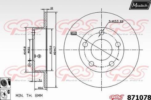 Maxtech 871078.6060 - Bremžu diski ps1.lv