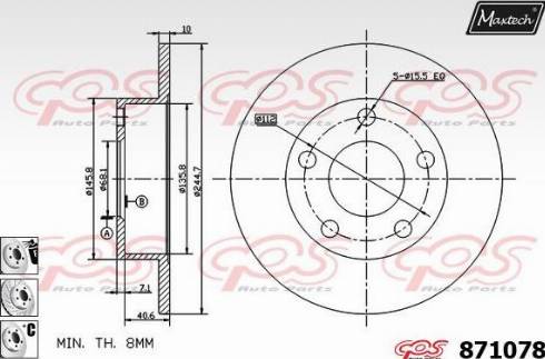 Maxtech 871078.6880 - Bremžu diski ps1.lv