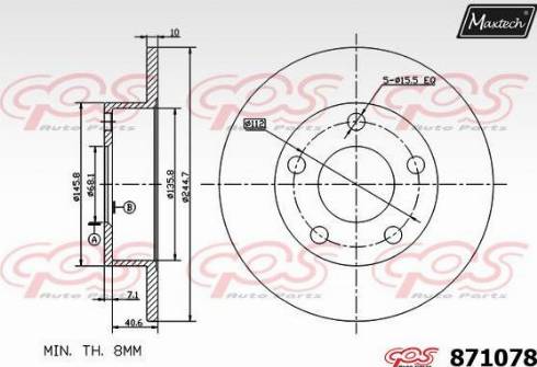 Maxtech 871078.0000 - Bremžu diski ps1.lv