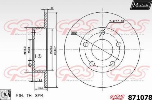 Maxtech 871078.0080 - Bremžu diski ps1.lv