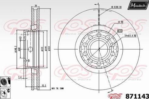 Maxtech 871143.6060 - Bremžu diski ps1.lv