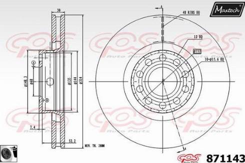 Maxtech 871143.0060 - Bremžu diski ps1.lv