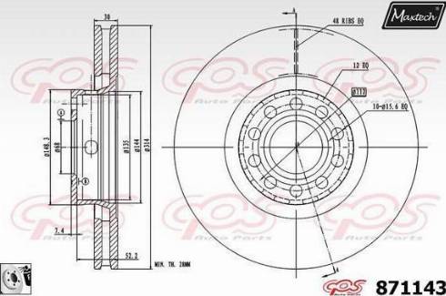 Maxtech 871143.0080 - Bremžu diski ps1.lv