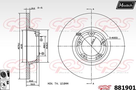 Maxtech 871143 - Bremžu diski ps1.lv