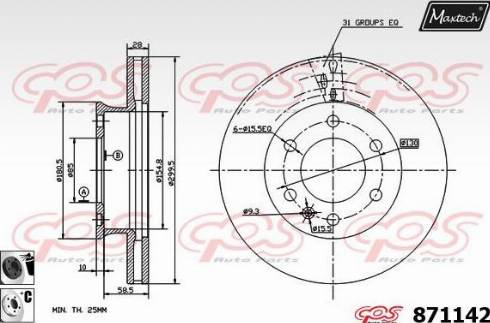 Maxtech 871142.6060 - Bremžu diski ps1.lv