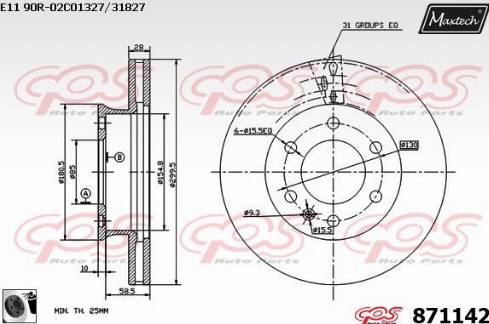 Maxtech 871142.0060 - Bremžu diski ps1.lv