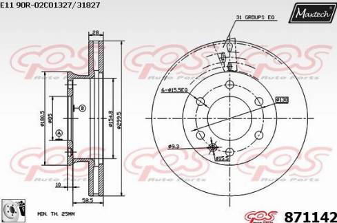 Maxtech 871142.0080 - Bremžu diski ps1.lv