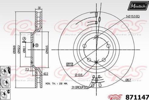 Maxtech 871147.6980 - Bremžu diski ps1.lv