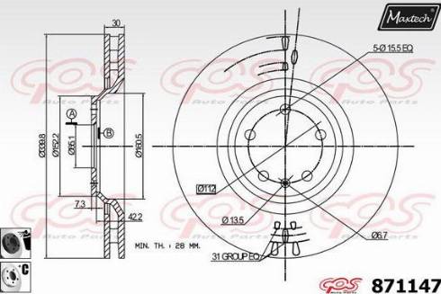 Maxtech 871147.6060 - Bremžu diski ps1.lv