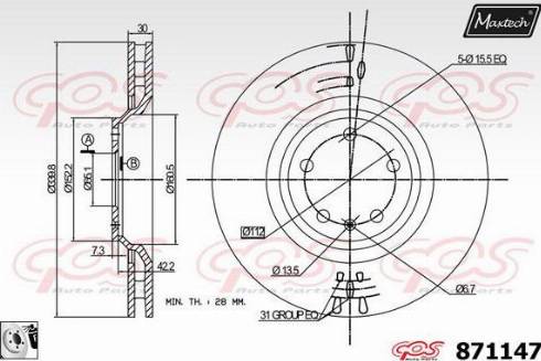 Maxtech 871147.0080 - Bremžu diski ps1.lv