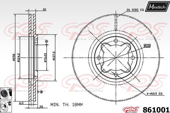 Maxtech 871147 - Bremžu diski ps1.lv