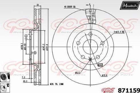 Maxtech 871159.6060 - Bremžu diski ps1.lv