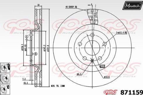 Maxtech 871159.6880 - Bremžu diski ps1.lv