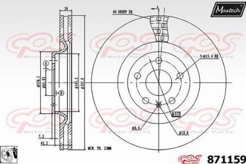 Maxtech 871159.0080 - Bremžu diski ps1.lv