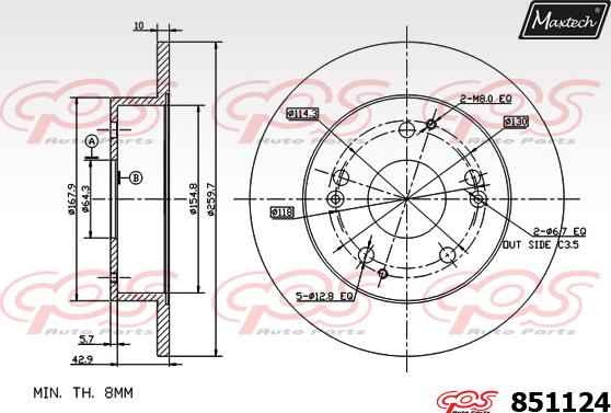 Maxtech 871151 - Bremžu diski ps1.lv