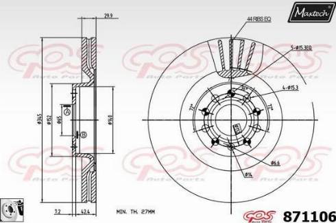 Maxtech 871106.0080 - Bremžu diski ps1.lv