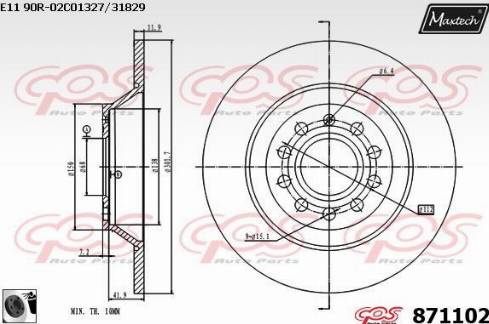 Maxtech 871102.0060 - Bremžu diski ps1.lv