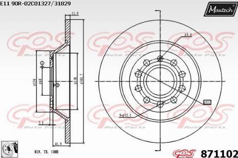 Maxtech 871102.0080 - Bremžu diski ps1.lv