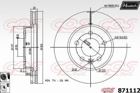 Maxtech 871112.6060 - Bremžu diski ps1.lv