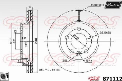 Maxtech 871112.0060 - Bremžu diski ps1.lv