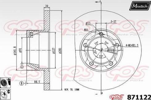 Maxtech 871122.6060 - Bremžu diski ps1.lv