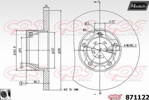 Maxtech 871122.0060 - Bremžu diski ps1.lv