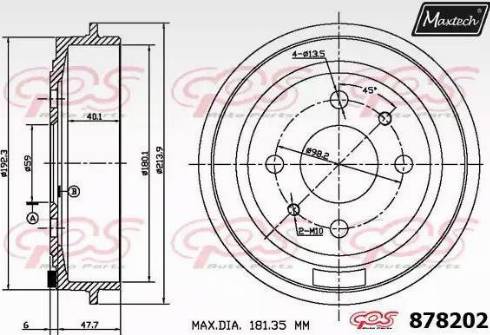 Maxtech 878202.0000 - Bremžu trumulis ps1.lv