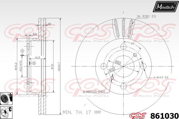 Maxtech 873591 - Bremžu diski ps1.lv