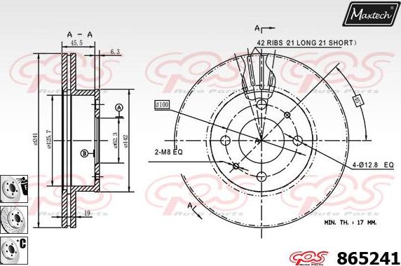 Maxtech 873598 - Bremžu diski ps1.lv