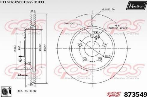 Maxtech 873549.0060 - Bremžu diski ps1.lv