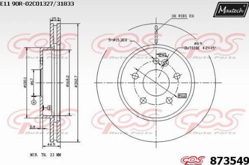 Maxtech 873549.0000 - Bremžu diski ps1.lv