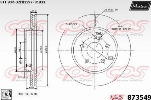 Maxtech 873549.0080 - Bremžu diski ps1.lv