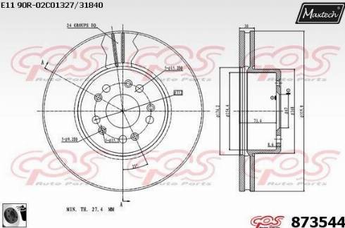 Maxtech 873544.0060 - Bremžu diski ps1.lv