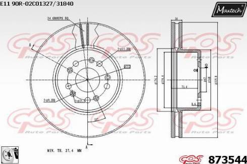 Maxtech 873544.0080 - Bremžu diski ps1.lv