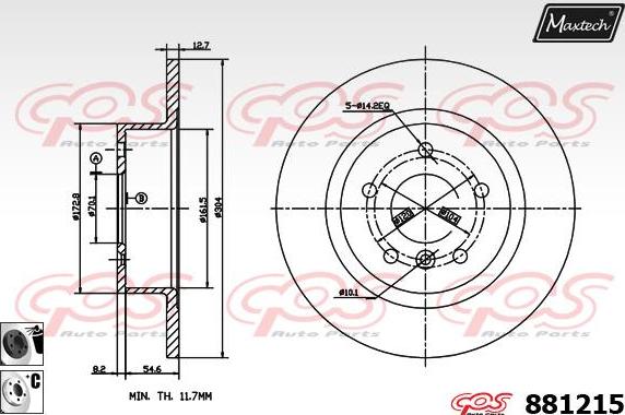 Maxtech 873544 - Bremžu diski ps1.lv