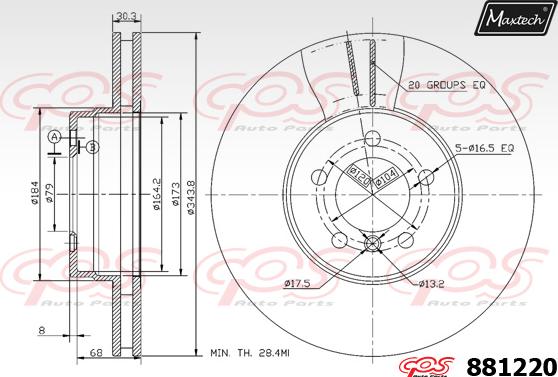 Maxtech 873546 - Bremžu diski ps1.lv