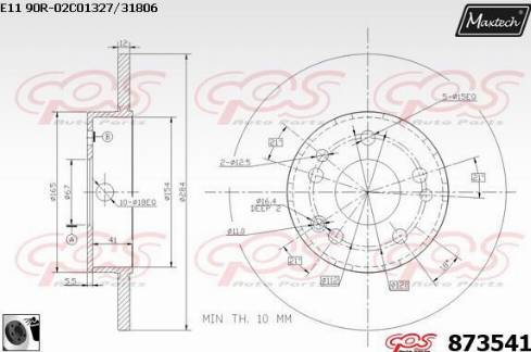 Maxtech 873541.0060 - Bremžu diski ps1.lv