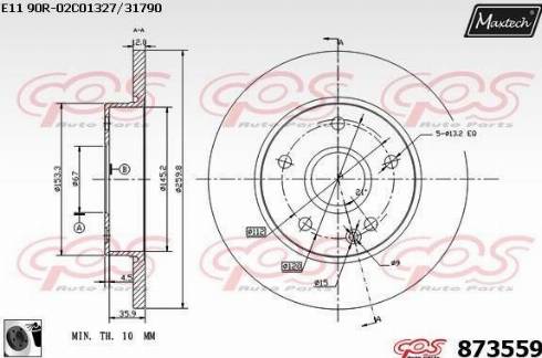 Maxtech 873559.0060 - Bremžu diski ps1.lv