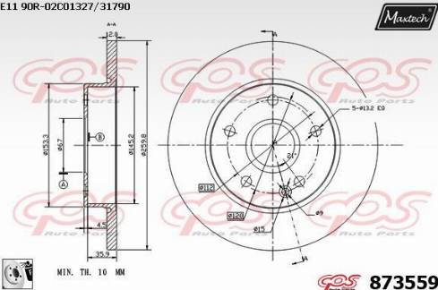 Maxtech 873559.0080 - Bremžu diski ps1.lv