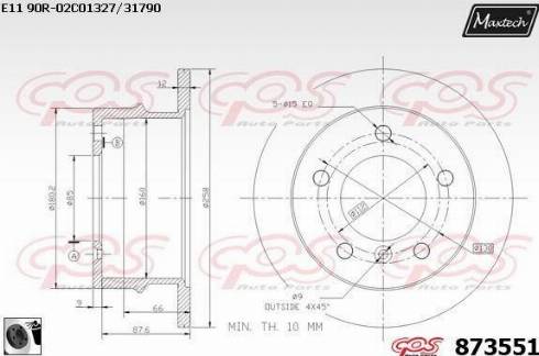 Maxtech 873551.0060 - Bremžu diski ps1.lv