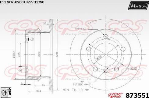 Maxtech 873551.0080 - Bremžu diski ps1.lv