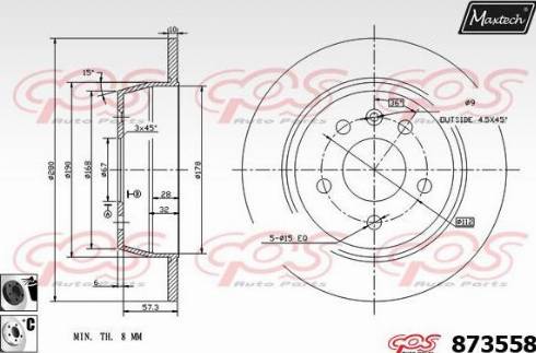 Maxtech 873558.6060 - Bremžu diski ps1.lv