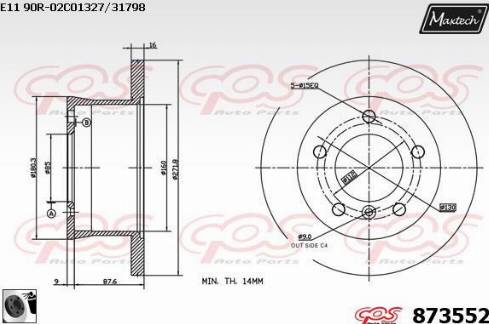 Maxtech 873552.0060 - Bremžu diski ps1.lv