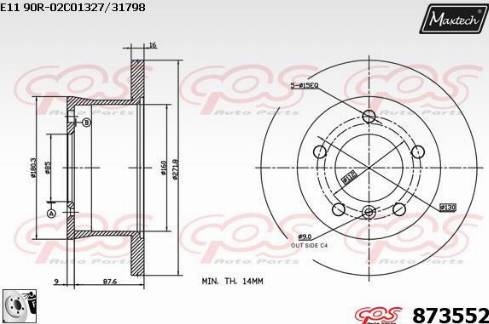 Maxtech 873552.0080 - Bremžu diski ps1.lv