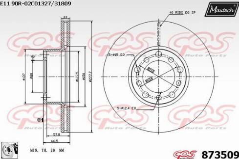 Maxtech 873509.0080 - Bremžu diski ps1.lv