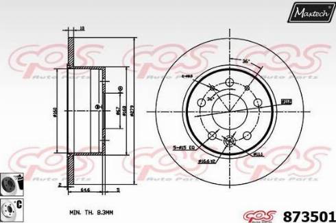 Maxtech 873501.6060 - Bremžu diski ps1.lv