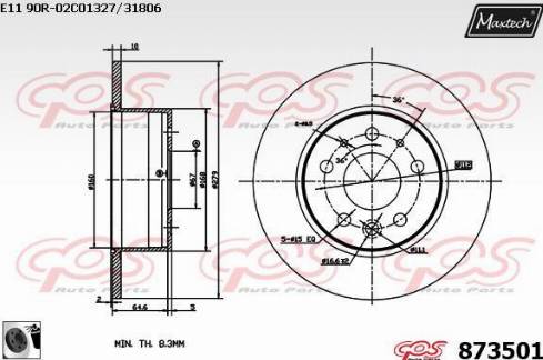 Maxtech 873501.0060 - Bremžu diski ps1.lv